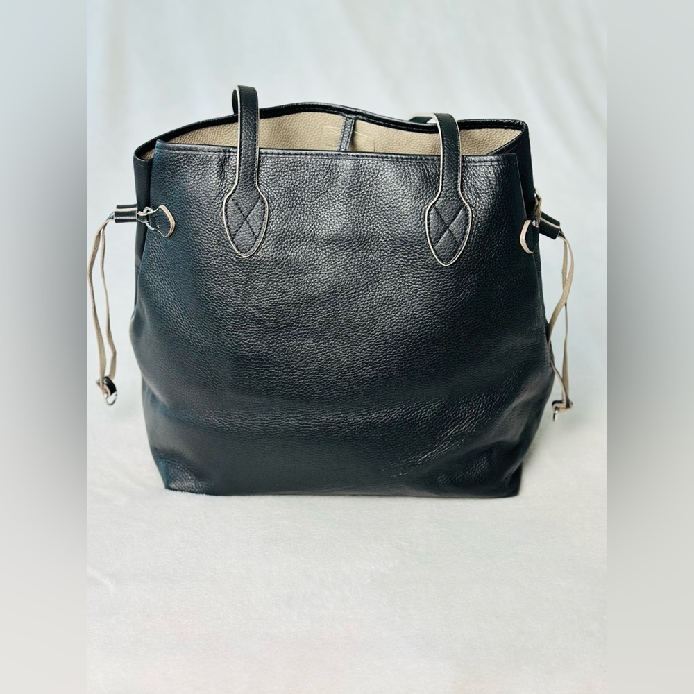 Lodis Black Leather Tote Bag - Picture 3 of 9